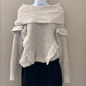 Grey Ruffled sweater from Express